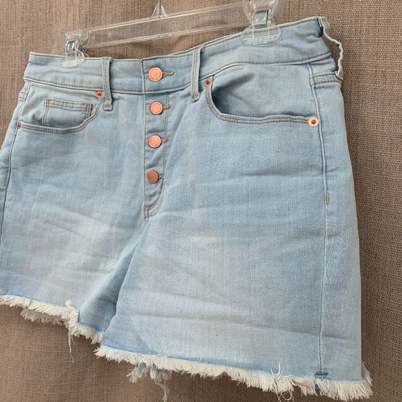 Universal Thread Pants - UNIVERSAL THREAD High Waist Fringe Shorts Button Fly Denim Shorts